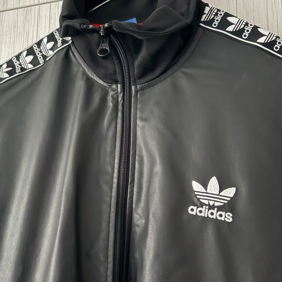 Adidas Originals Faux Leather Track Jacket - Picture 2 of 4